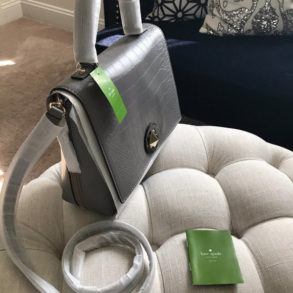 🎉HP✨FLASH SALE!!!✨Kate Spade NWT Leather Croc & Suede Bag - Picture 2 of 13